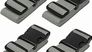 BlueCosto Luggage Straps for Suitcases Travel Belt Suitcase Strap, 4-Pack, Silver