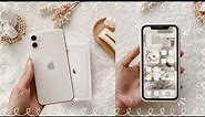 iphone 11 white unboxing 🤍 + AESTHETIC setup! | Angelyne Resuena
