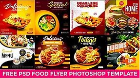 free psd food flyer template free download | Restaurant menu design free psd photoshop template