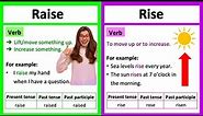RAISE vs RISE 🤔 | What's the difference? | Learn with examples