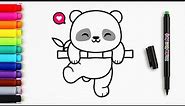 So Cute Panda Drawing, Coloring Easy for Beginners | Basic Drawing, Coloring