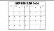 Free Printable September 2020 Calendar - Wiki-Calendar.Com