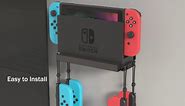 Gooditour Switch Wall Mount Holder - Wall Mount Shelf Stand for Nintendo Switch and Switch OLED with 5 Game Card Holders and 4 Joy Con Hanger - Safely Store Your Switch Console Near or Behind TV