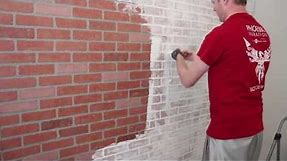 How to German Schmear a Faux Brick Wall (Whitewashing a Faux Brick Wall)