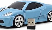 Ai5G Wireless Mouse Sports Car Mouse USB Computer Mice Optical 2.4GHz with Headlight 1600DPI for PC Laptop MAC (Blue)