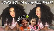 How I Grew My Natural 3C / 4A Curly Hair FAST with RICE WATER !