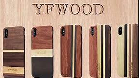 YFWOOD for Wood iPhone XS Case, Geometric Wood Grain Cover Slim Textured Scratch Proof Drop Proof Durable Bumper Full Body Protective Case for iPhone X / XS