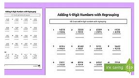 Adding 4 Digit Numbers with Regrouping