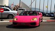 (HD) Hot girls driving Ferrari's - Pink Ferrari 360, 458, California - Great sounds!