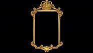 Royal Crown Gold Frame Vertical Rectangle On Transparent Background
