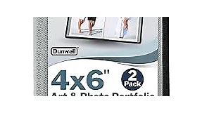 Dunwell Small Photo Album 4x6 (Light Silver) - 2-Pack 4 x 6 Photo Book Album, Each Shows 48 Pictures, Mini Portfolio Folder for Artwork, Baby Photo Albums with 4x6 Photo Sleeves