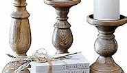 Rustic Pillar Candle Holder, Pillar Candle Holders Set of 3, Candle Holders Table Centerpiece, Candle Holders for Table Centerpiece, Candle Holders for Pillar Candles, Tall Candle Holder Natural