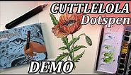 CUTTLELOLA Dotspen // ELECTRIC STIPLING PEN // Ink and Watercolor Poppy Botanical Painting DEMO