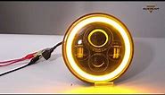 7 Inch 45W Round Hi-Lo Beam LED Headlight with Halo Ring (Black)