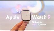 Apple Watch 9 Pink Unboxing l 45mm | Apple Watch Series 9