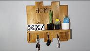 Super fast and easy build decorative wooden wallhung plant and key shelf from 1x4 wood #howto #diy