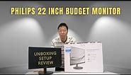 Philips 22 inch Monitor Unboxing, Setup, and Review (2023)