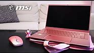 Rose Pink MSI Prestige 14 Ultra thin Laptop Unboxing + First Impression