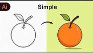 How to Draw an Orange (Beginner) illustration -Adobe Illustrator Tutorial