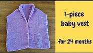 1-Piece Baby Vest Knitting - Beginner Level - Step by Step Tutorial - Easy to Make