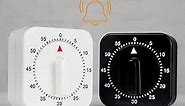 2-Pack Square 60 Minute Mechanical Kitchen Timer,Chef Cooking Timer Clock with Loud Alarm,No Batteries Required - Kitchen Learning Management Timer Magnetic Backing with Fridge Magnets