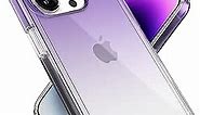 Speck Clear iPhone 14 Pro Case - Drop Protection, Scratch Resistant Dual Layer Slim Phone Case for 6.1" iPhone 14 Pro - Anti-Yellowing & Anti-Fade Case - Ombre Amethyst Purple Fade/Clear GemShell