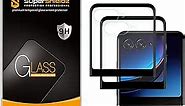 Supershieldz (2 Pack) Designed for Motorola Razr+ / Plus (2023) (Front Screen Only) Tempered Glass Screen Protector, 3D Curved Glass, Anti Scratch, Bubble Free (Black)