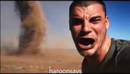 CRAZY GUY runs into Tornado Dust Devil to Take Selfie
