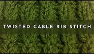 How to Knit The Twisted Cable Rib Stitch | Knitting Stitch Pattern | English Style