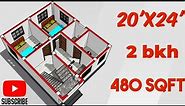 20x24 house plans || 24X20 house design || 24x20 house plan