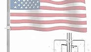 Flag Poles for Outside in Ground - 8ft Flag Pole for House Ground with 5 Pronges Base - Stainless Steel Heavy Duty Outdoor Yard Flag Pole Kit for American Flag Garden Decoration