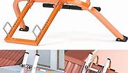 Eazy2hD 2 in 1 Ladder Stabilizer Heavy Duty Steel Ladder Roof Hook with Wheel, Extension Ladder Stabilizer for Roof Gutter Repair and Cleaning - Orange