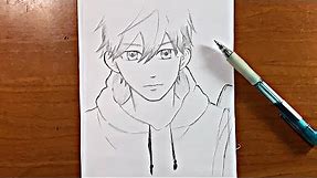 Easy drawing | how to draw a boy with a hoodie