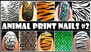 ANIMAL PRINT NAIL ART #2 | EASY NAIL DESIGN TUTORIALS FOR BEGINNERS AT HOME DIY TIGER ZEBRA FEATHER