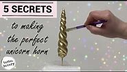 5 Secrets HOW TO Make a (perfect) UNICORN HORN for a UNICORN CAKE -EASY | TASTE BAKERY