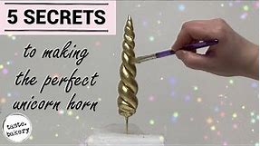 5 Secrets HOW TO Make a (perfect) UNICORN HORN for a UNICORN CAKE -EASY | TASTE BAKERY