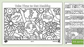 World Mental Health Day Mindfulness Colouring Pages