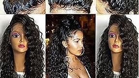 8A Brazilian 13X6 Lace Front Wigs Wet Wavy Beyonce Lace Front Human Hair Wigs Virgin Human Hair 150 density Top Lace Wigs Black Women(16 Inch,150 density,13x6 Lace Front Wig)