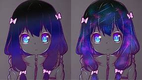 How to Draw Galaxy Hair of anime girl Easily ! | ss_art1