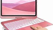 typecase Touch Keyboard Case for iPad Pro 11 inch (11", 2021) - Multi-Touch Trackpad & 10 Colors Backlight & 360° Rotatable - Thin & Light for iPad Pro 11 & iPad Air 5th & 4th Gen & Pencil - Rose Gold