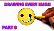 How to draw the smiling face with tear emoji( Drawing every emoji part 9)
