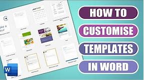Templates in Word - how to modify and customise Word templates