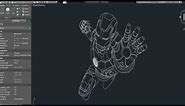 Iron Man Dibujo Lineal (AutoCAD)
