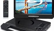 FANGOR 12.5" 1080P Portable Blu-Ray Player with 10.5" HD Swivel Screen, HDMI Out & AV in, Multi Media Player, 5 Hours Rechargeable Battery, Supports USB/SD Card, Last Memory