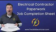 Electrical contractor paperwork, Job Completion Sheets. Every electrician needs it! #forms #contract