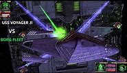 USS Voyager J VS Borg Fleet | Star Trek Ship Battle | Bridge Commander |
