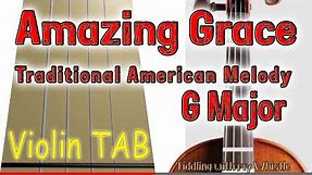 Amazing Grace - Traditional - G Major - Violin - Play Along Tab Tutorial