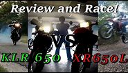 Dual Sport Showdown- XR 650L vs KLR 650- Review and RACE