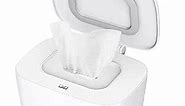 Zdolmy Wipes Dispenser, Wipe Holder for Baby, Refillable Wipe Container, Portable Press to Open, Non-Slip, No Warmer Function, White