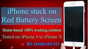iPhone stuck in red battery screen/ tested on iPhone 4, 4s, 5, 5s, 6, 6s, iPhone 6 plus